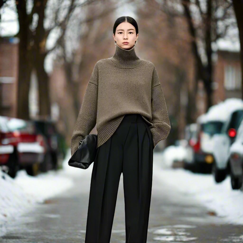 Lune London | Turtleneck Sweater - Knitted Wool Blend - Oversized Fit - Soft and Warm