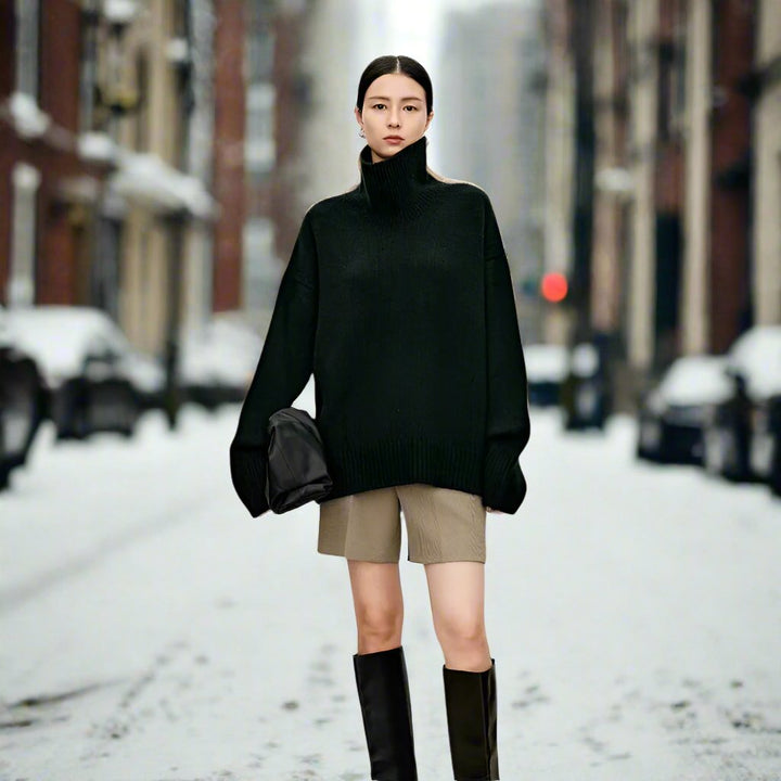 Lune London | Turtleneck Sweater - Knitted Wool Blend - Oversized Fit - Soft and Warm