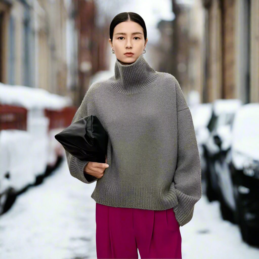 Lune London | Turtleneck Sweater - Knitted Wool Blend - Oversized Fit - Soft and Warm