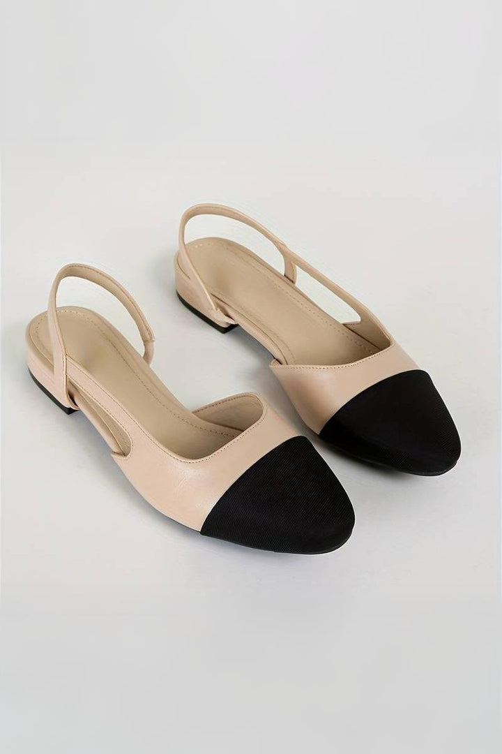 Lune London | Slingback Ballerinas in Beige & Black Classic Chic
