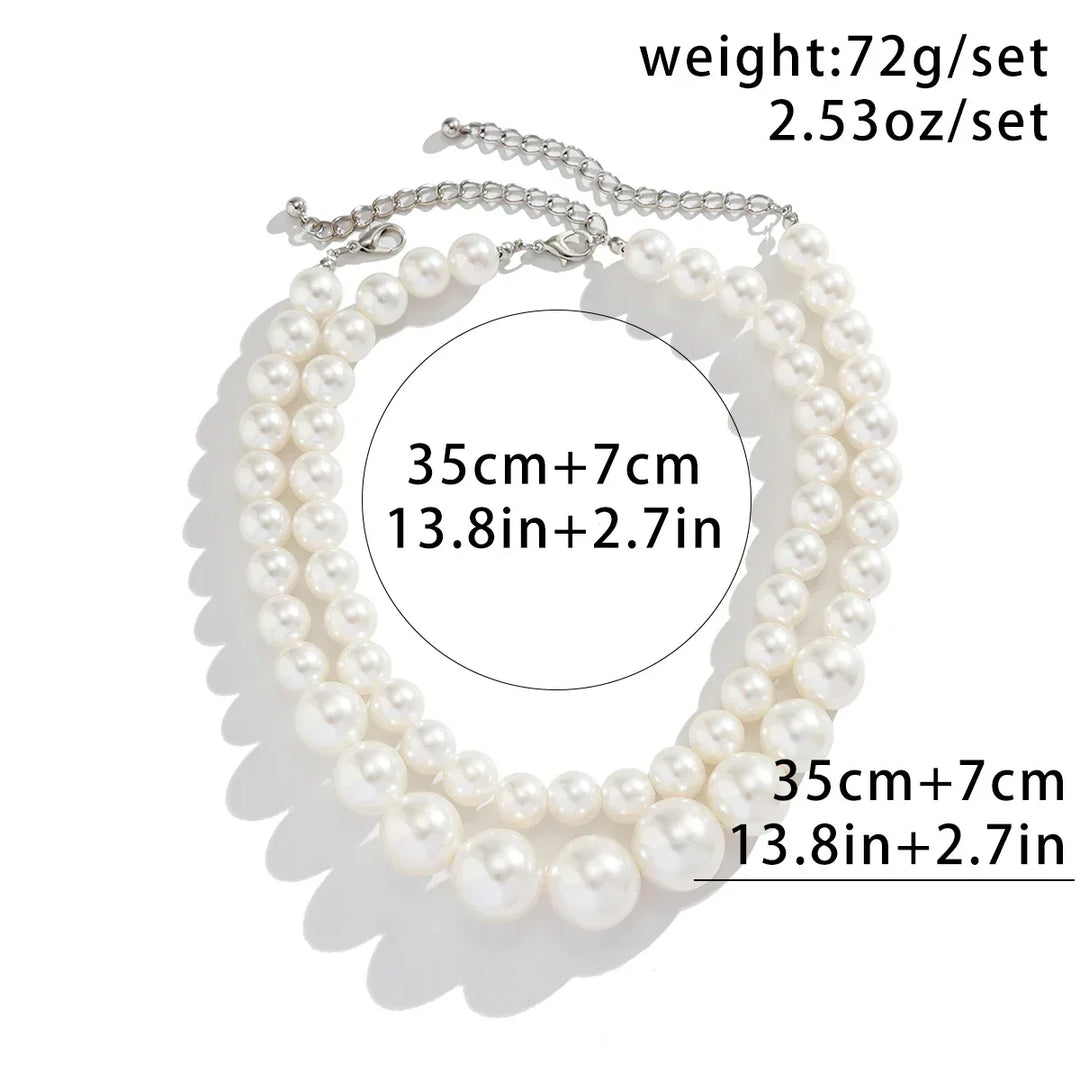 Amarae | Embellished Double Layer Necklaces Set for Women