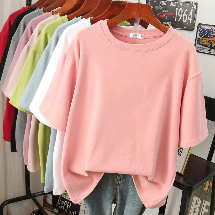 Amarae | Cozy Cotton Basic: Plus-Size T-Shirt for Women