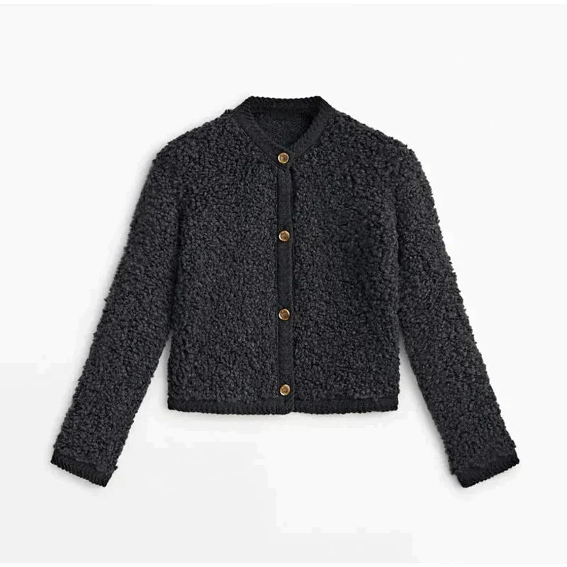 Lune London | Teddy Coat - Oversized Fit - Soft Fur Look - Button Closure - Without Collar