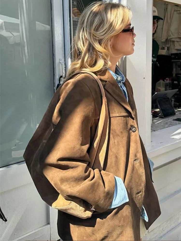 Amarae | Classic Suede Coat for Women