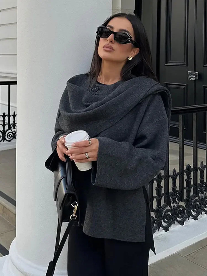 Lune London | Knit Cape Coat with Scarf