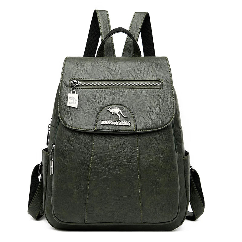 Lune London | Large Leather Backpack with Anti-Theft Protection for Women