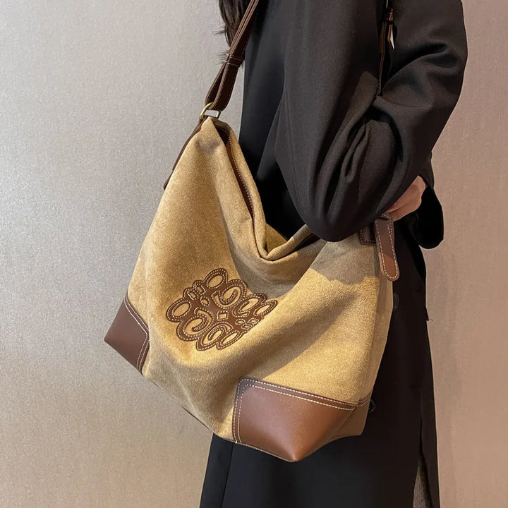 Lune London | Women's Luxury Brand Messenger Bags Retro Brown Crossbody Tote Bags Bucket Clutch Bag Shopping Large Capacity Travel Bag