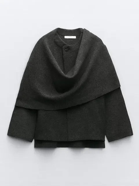 Lune London | Knit Cape Coat with Scarf