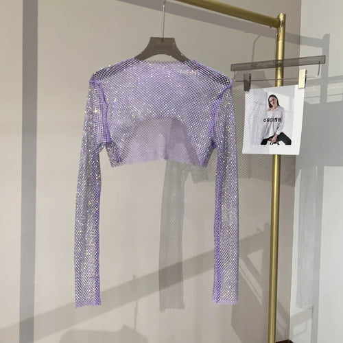 Amarae | Diamond Long Sleeve Net Top