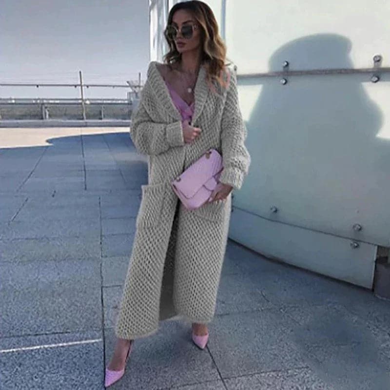 Lune London | Longer knit cardigan - Open front - Chunky knit - With large pockets