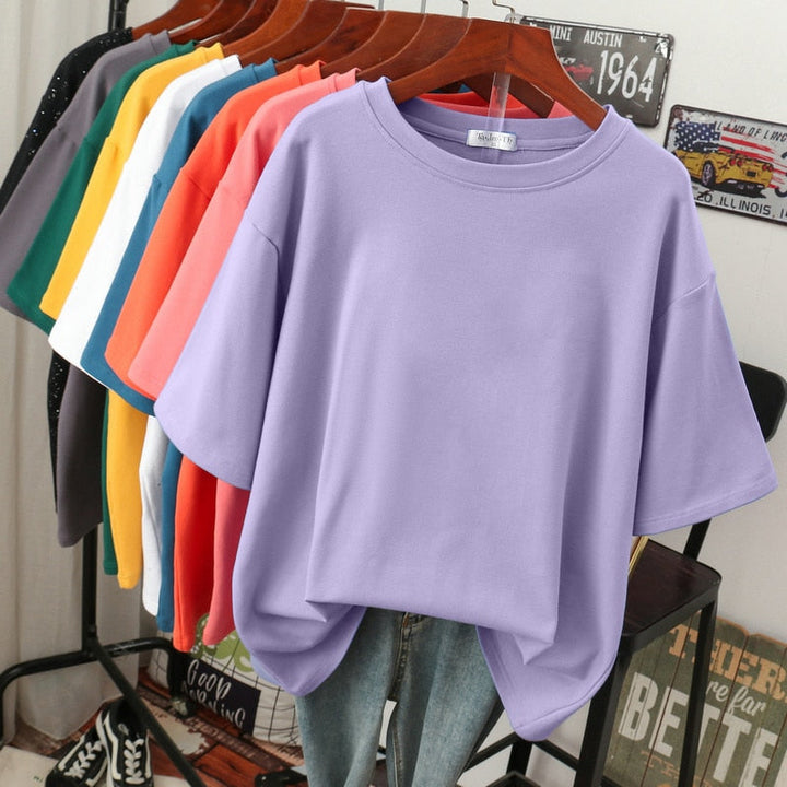 Amarae | Cozy Cotton Basic: Plus-Size T-Shirt for Women