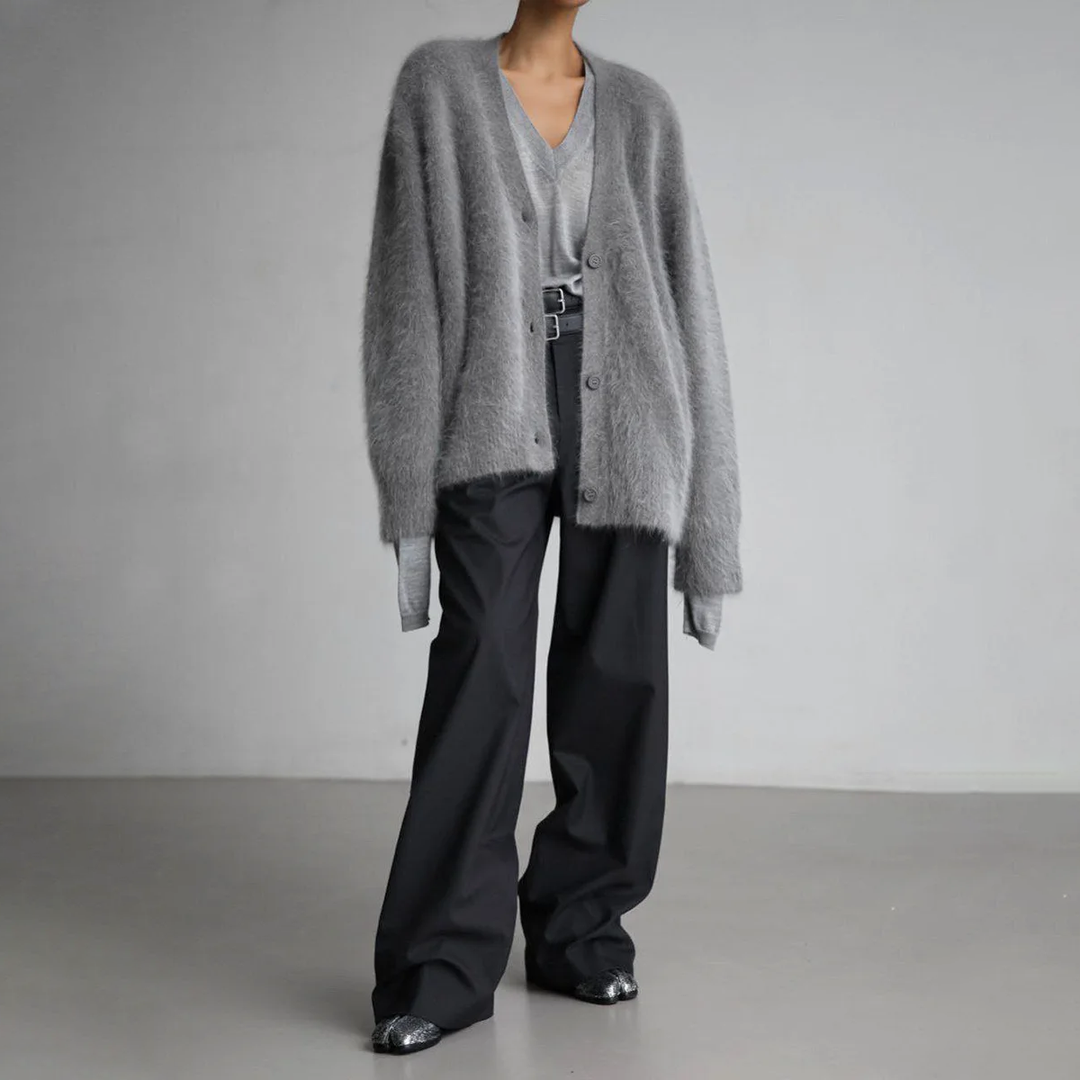 Lune London | Cardigan - Soft Mohair - Oversized Fit - Long Sleeves - Button Closure