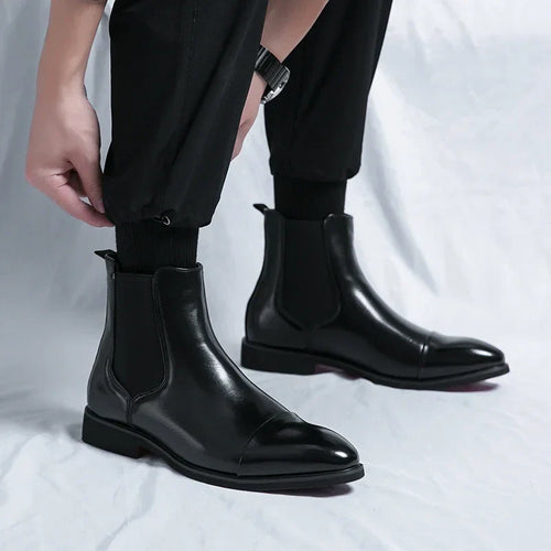 Chic Und Stil | Handmade Chelsea Boots for Men with Red Soles