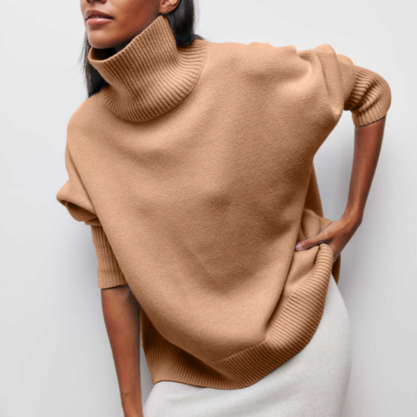 Lune London | Turtleneck Sweater - Oversized Fit - Soft Knit - Short Sleeves