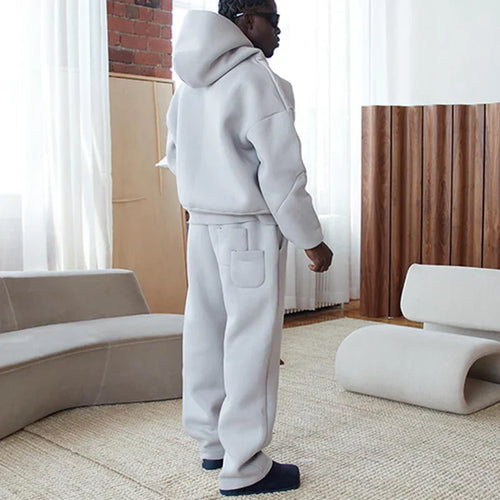 Chic Und Stil | Cotton Tracksuit Hoodie & Straight Pants 2 Piece