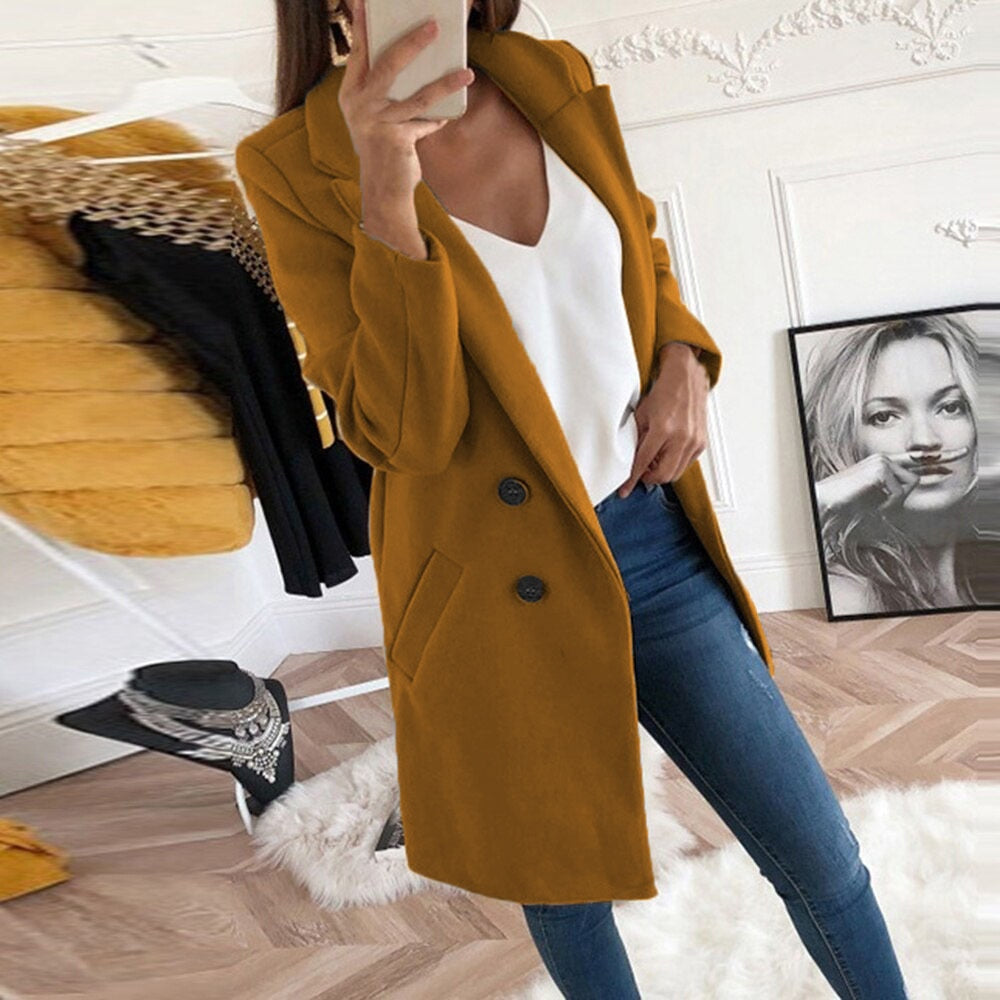 Amarae | Elegant Women's Coat with Buttons and Pockets