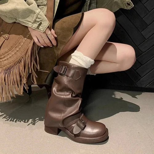 Amarae | Pleated Mid-Calf Boots