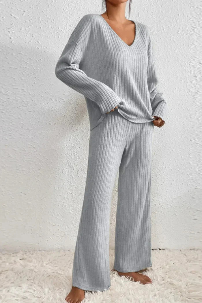 Amarae | Women's Ribbed Two-Piece Loungewear Set