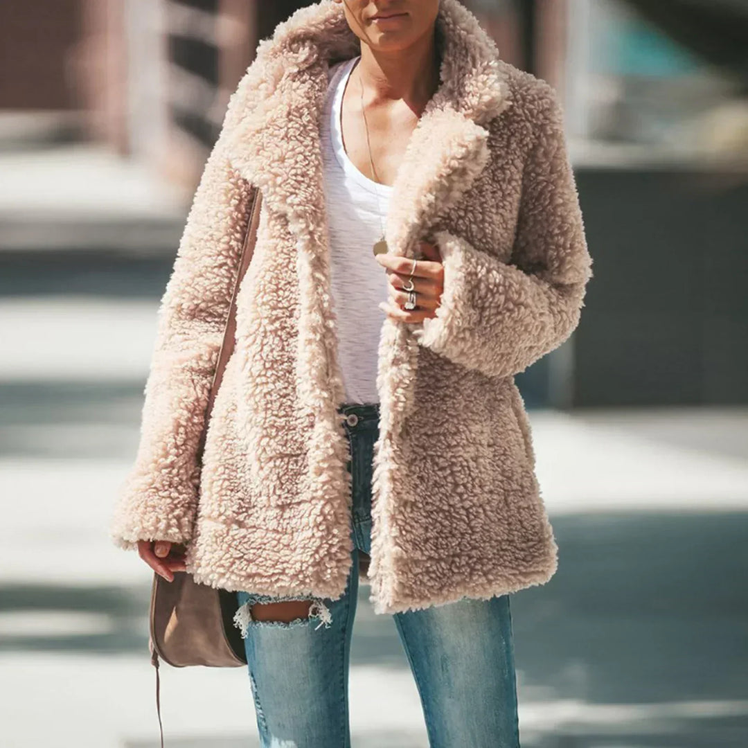 Lune London | Warm fleece coat - Beige - Comfortable and fashionable