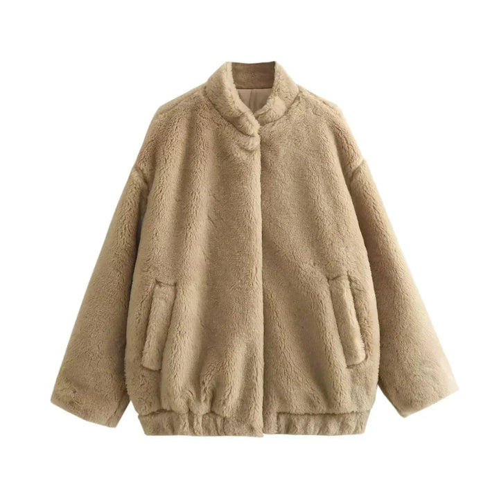 Amarae | Jacket - Soft Faux Fur - Oversized Fit - Button Closure - Long Sleeves
