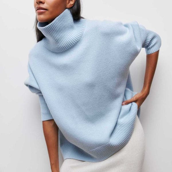 Lune London | Turtleneck Sweater - Oversized Fit - Soft Knit - Short Sleeves