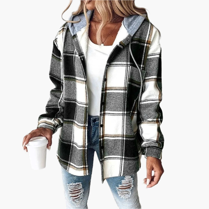Amarae | Casual checked jacket with hood - Casual autumn-winter style