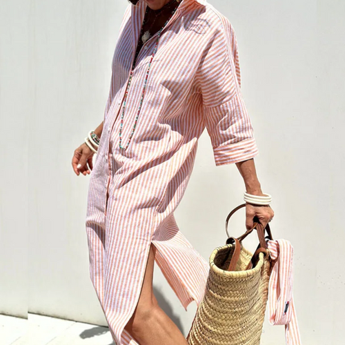 Amarae | Elegant Striped Shirt Dress