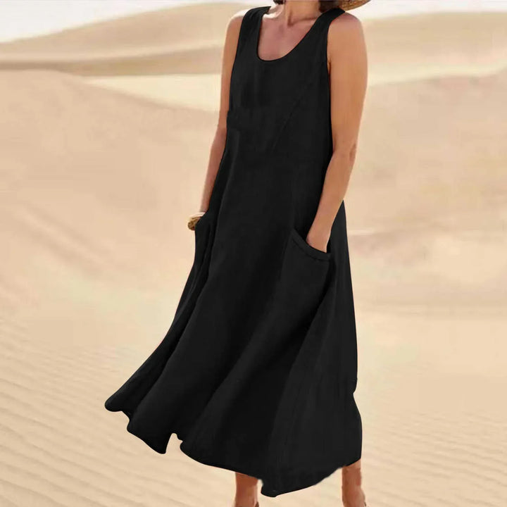 Lune London | Sleeveless linen dress with pockets for women