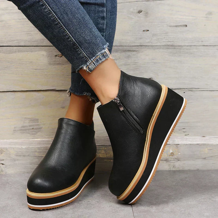 Lune London | Women's ankle boots with platform and side zipper