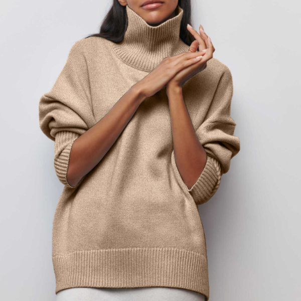 Lune London | Turtleneck Sweater - Oversized Fit - Soft Knit - Short Sleeves