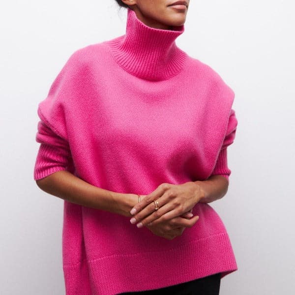 Lune London | Turtleneck Sweater - Oversized Fit - Soft Knit - Short Sleeves