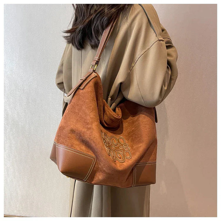 Lune London | Women's Luxury Brand Messenger Bags Retro Brown Crossbody Tote Bags Bucket Clutch Bag Shopping Large Capacity Travel Bag