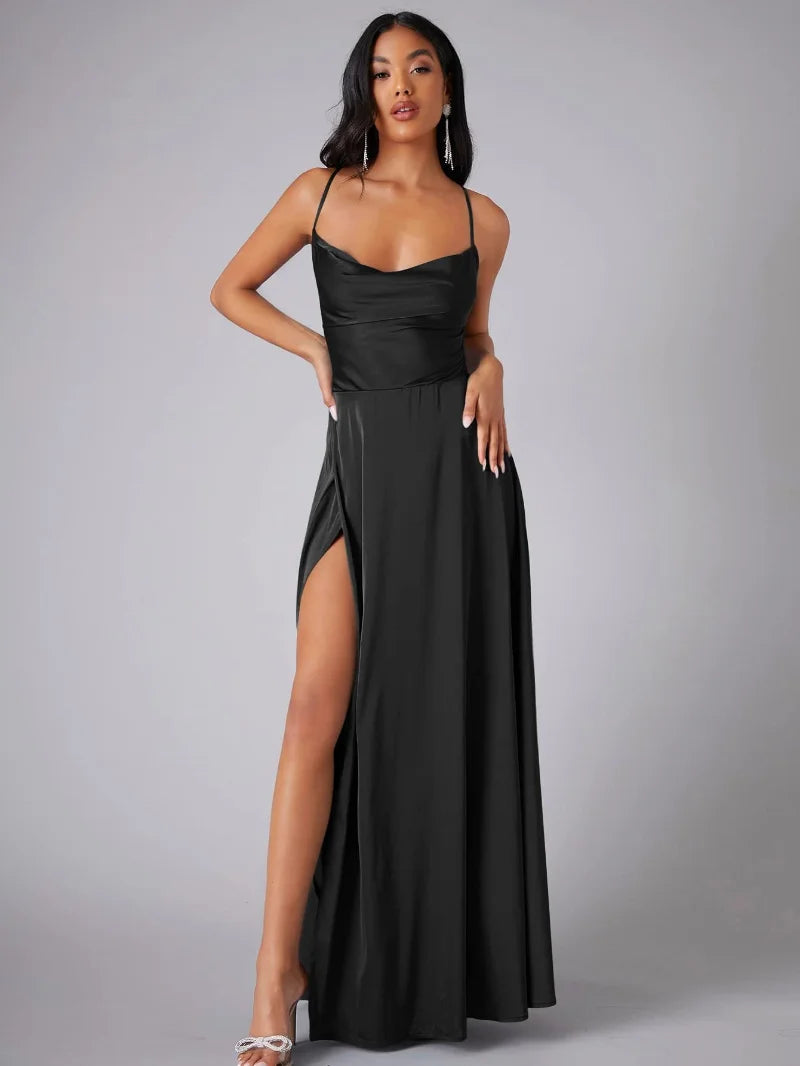 Lune London | Silk Maxi Dress with Braided Back Dress Yourself for Formal Occasions Lucette