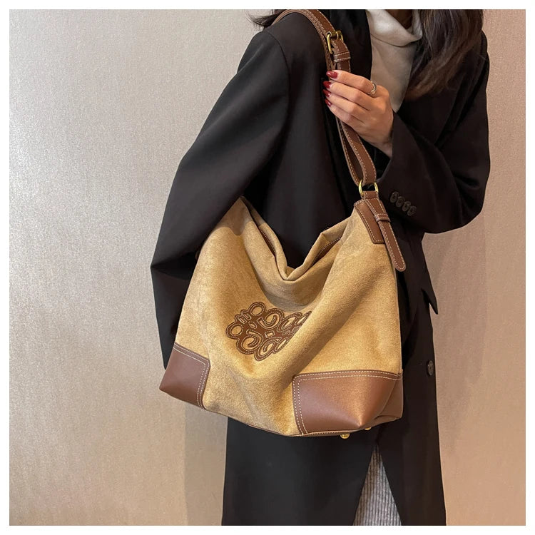 Lune London | Women's Luxury Brand Messenger Bags Retro Brown Crossbody Tote Bags Bucket Clutch Bag Shopping Large Capacity Travel Bag