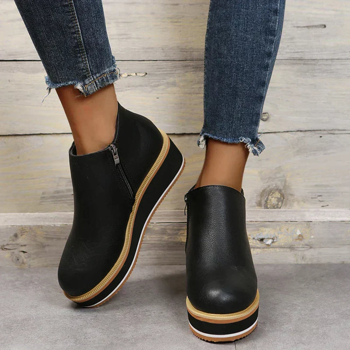 Lune London | Women's ankle boots with platform and side zipper