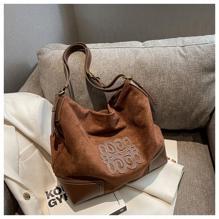 Lune London | Women's Luxury Brand Messenger Bags Retro Brown Crossbody Tote Bags Bucket Clutch Bag Shopping Large Capacity Travel Bag
