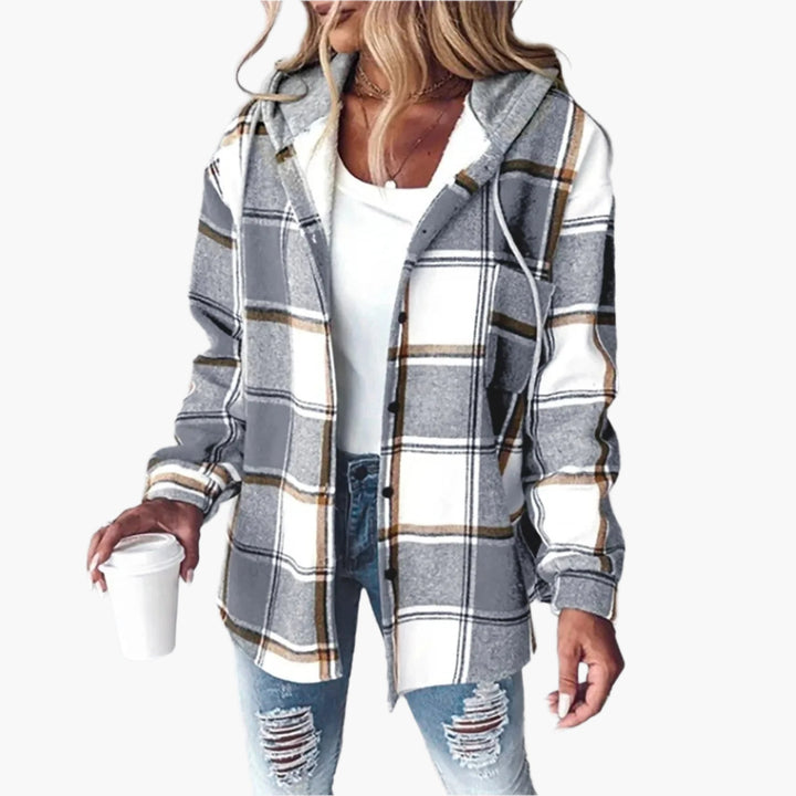 Amarae | Casual checked jacket with hood - Casual autumn-winter style