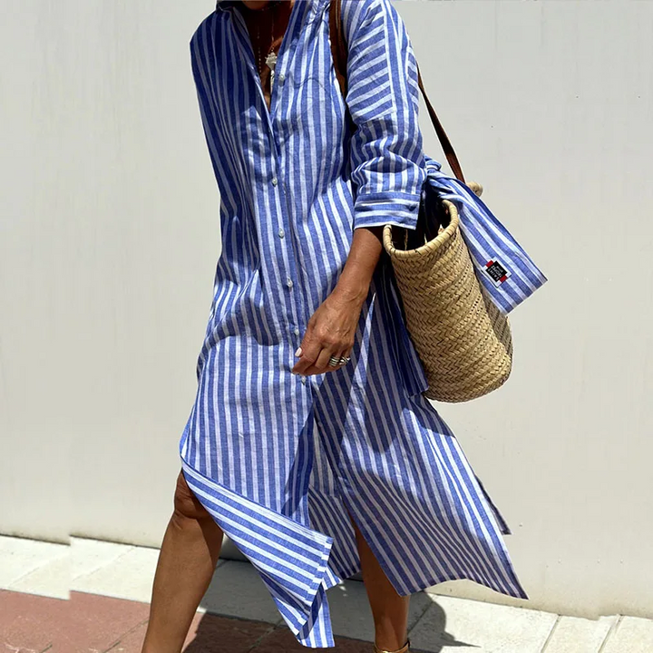 Lune London | Elegant Striped Shirt Dress
