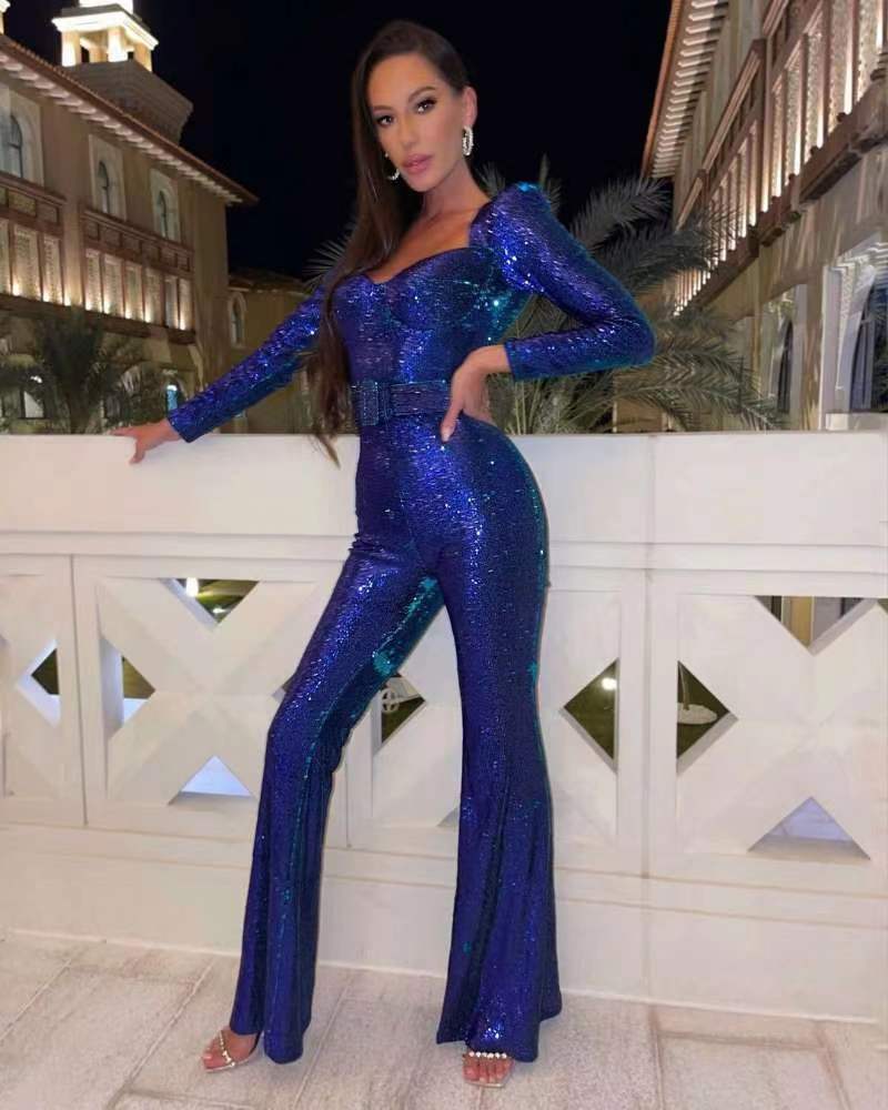 Lune London - Sequined Long Sleeve Jumpsuit