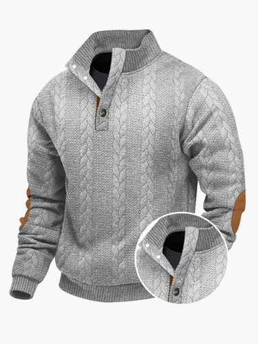 Amarae | Knitted sweater with high collar and elbow patches - Casual style for everyday and leisure