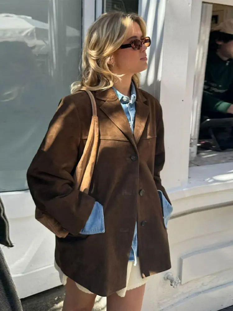 Amarae | Classic Suede Coat for Women