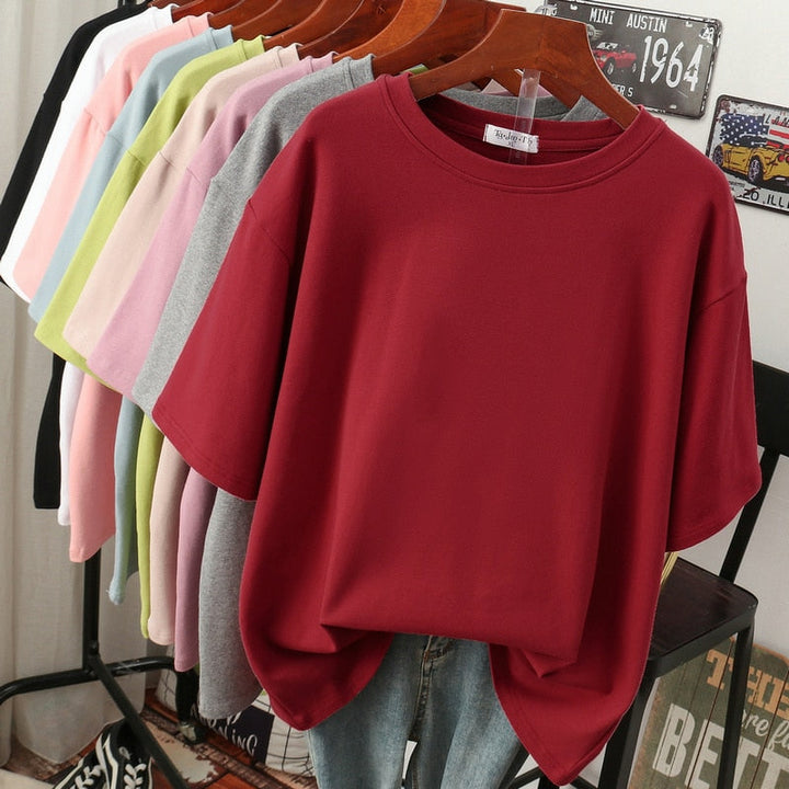 Amarae | Cozy Cotton Basic: Plus-Size T-Shirt for Women