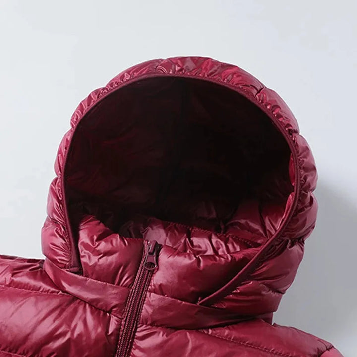Lune London | Long Lightly Padded Jacket with Detachable Hood for Women Ideal for Winter