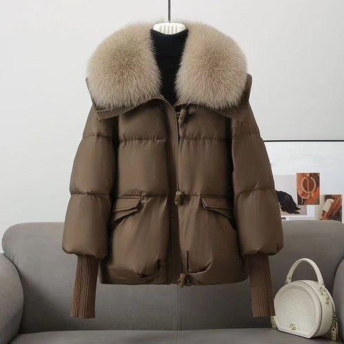 Amarae | Jacket - Oversized Fit - Quilted - Faux Fur Collar - Hip Length