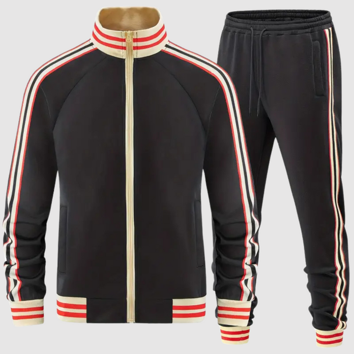 Lune London | Men's Tracksuit Set Striped Sport Pants Zipper Polyester