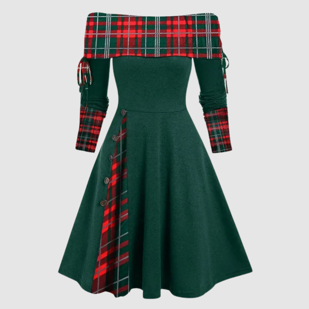 Chic Und Stil | Off Shoulder Long Sleeve Winter Dress