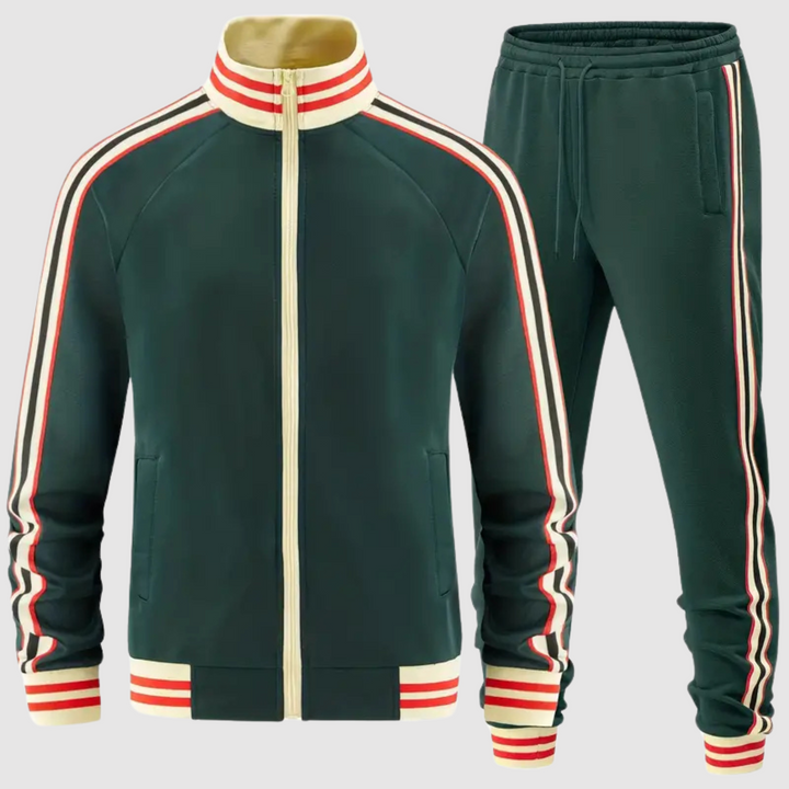 Lune London | Men's Tracksuit Set Striped Sport Pants Zipper Polyester