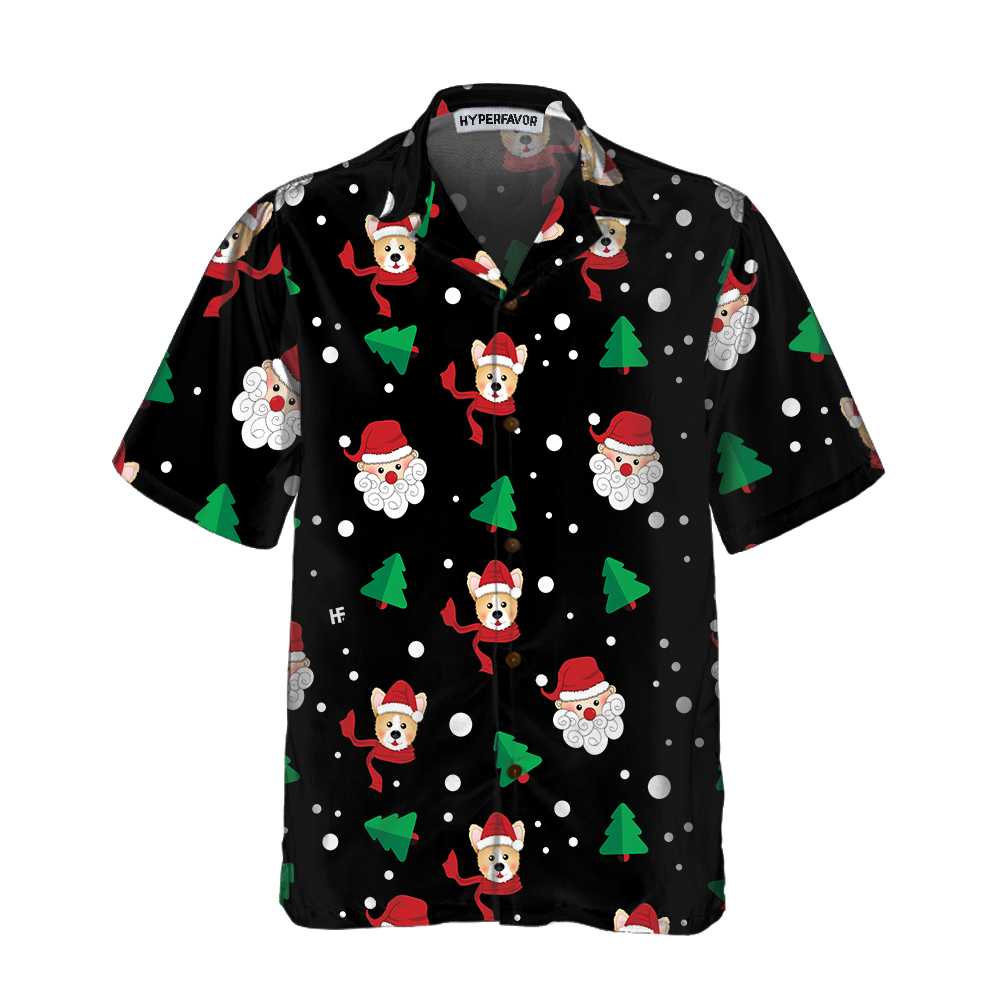 Lune London | Christmas Santa & Corgi Hawaii Shirt, funny Christmas Corgi t-shirt, best Christmas gift idea