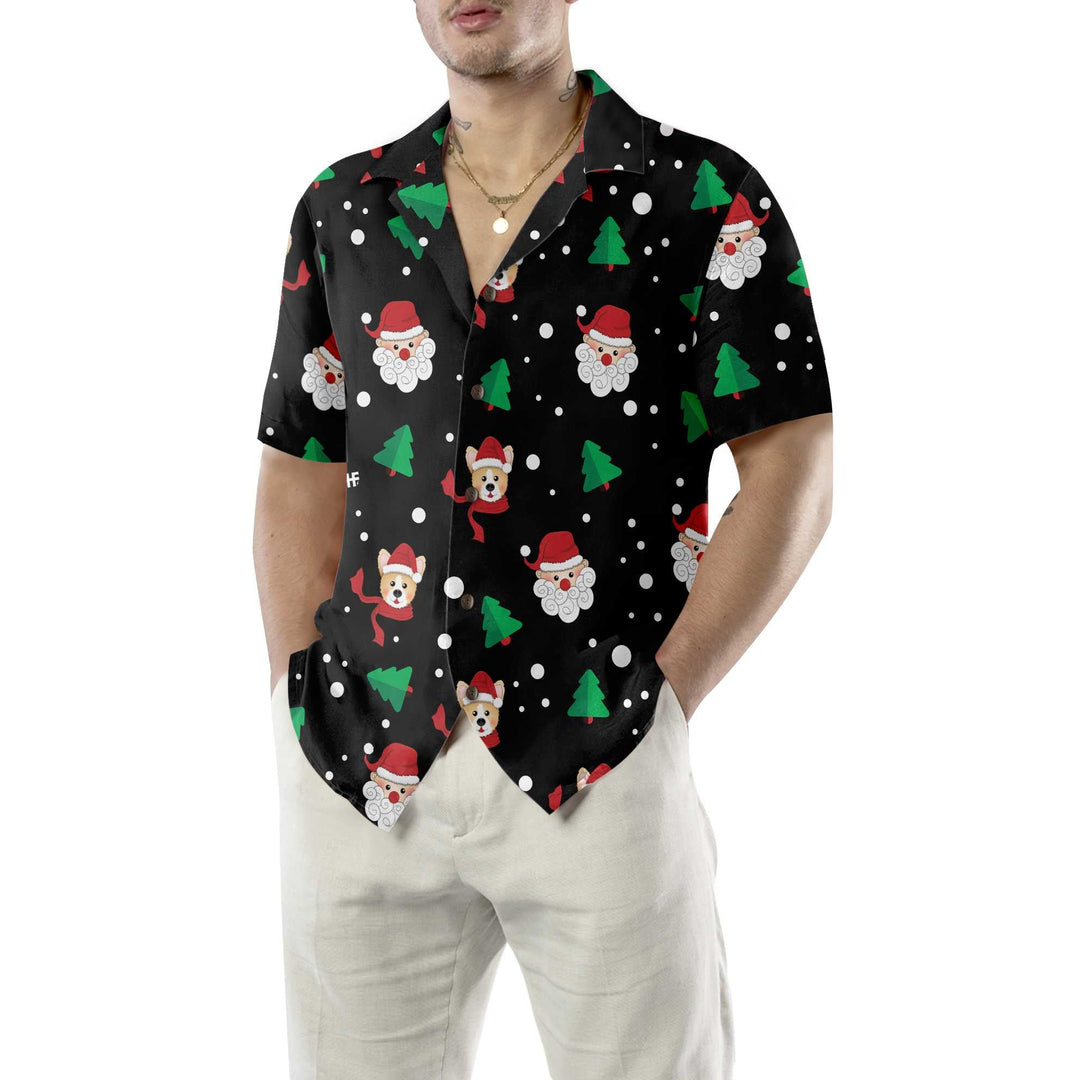 Lune London | Christmas Santa & Corgi Hawaii Shirt, funny Christmas Corgi t-shirt, best Christmas gift idea