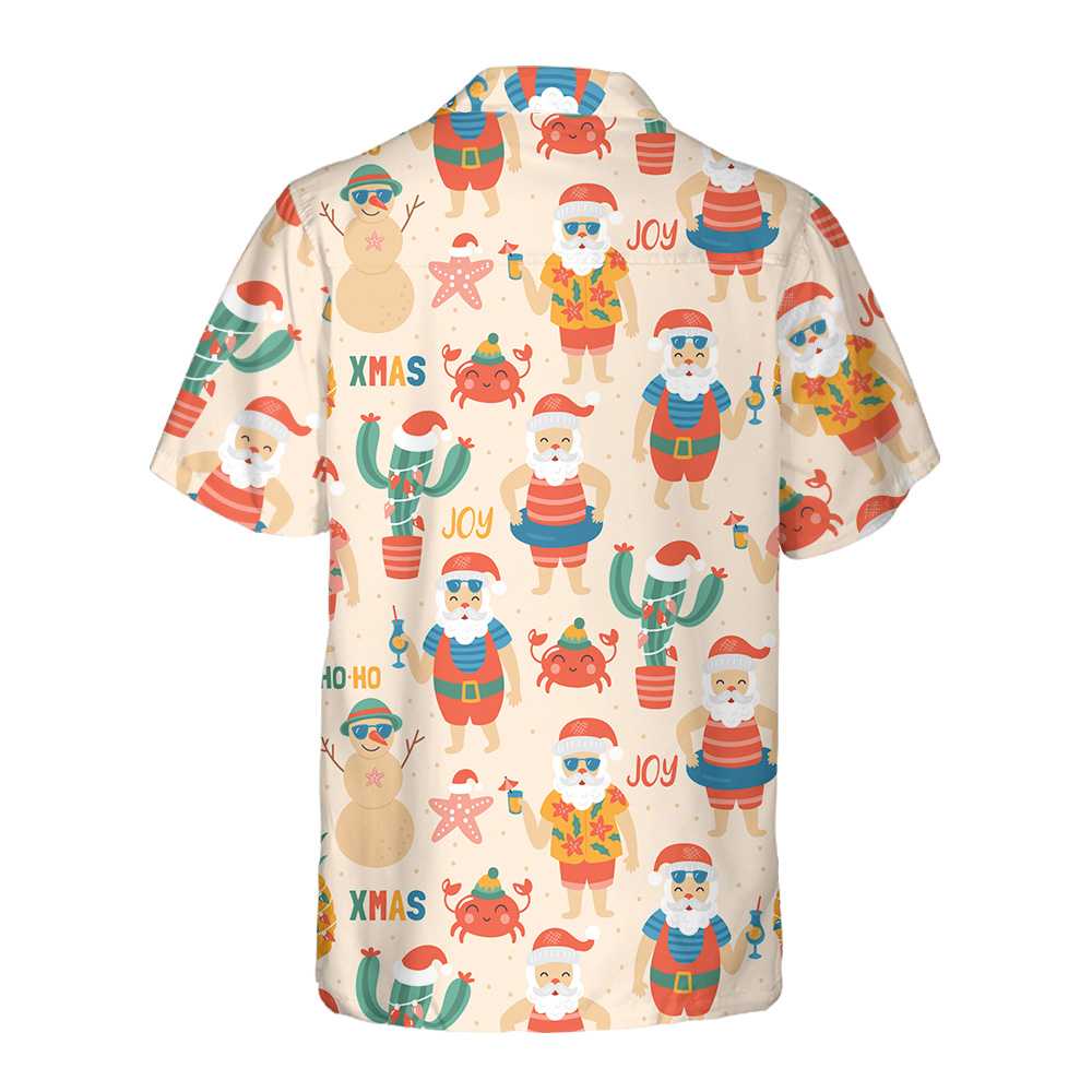 Lune London | Santa Claus Hawaiian shirt on the beach, funny Christmas shirt, gift for Christmas